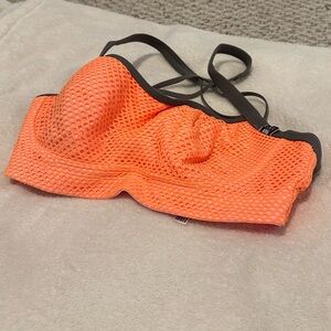 Orange Mesh Sports Bra